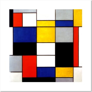 Piet Mondrian Fauvism Grunge Yellow Red and blue texture Post Impressionim Posters and Art